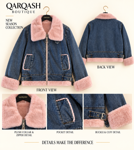Teddy trim denim jacket