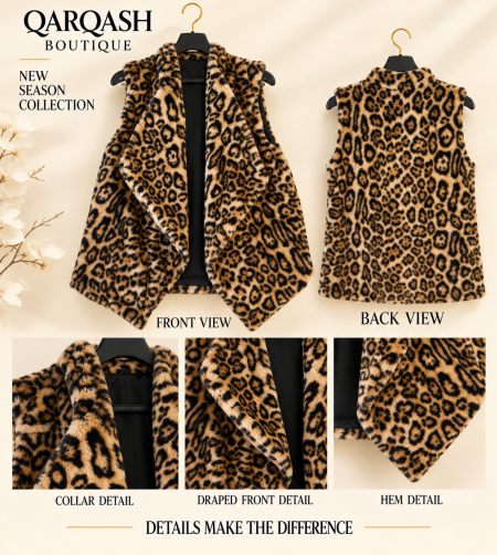 Leopard fur vest