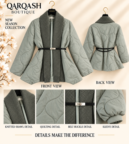 Quilted scarf jacket