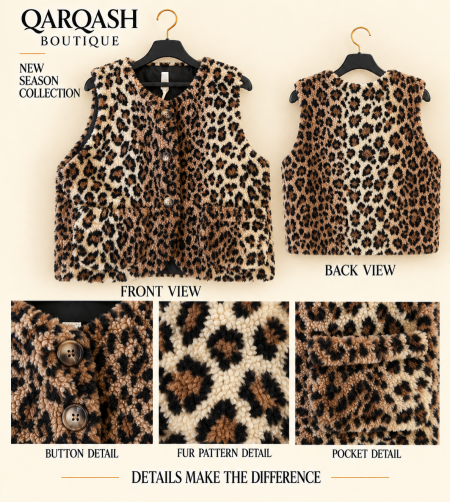 Leopard teddy vest